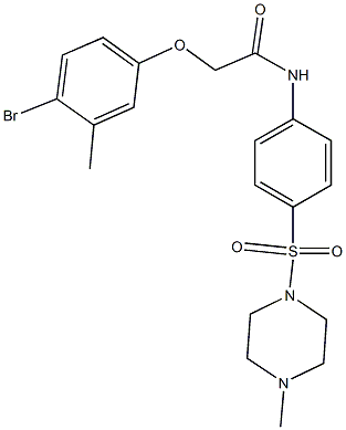 2-(4-bromo-3-methylphenoxy)-N-{4-[(4-methyl-1-piperazinyl)sulfonyl]phenyl}acetamide 结构式