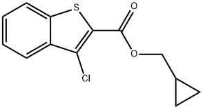 cyclopropylmethyl 3-chloro-1-benzothiophene-2-carboxylate 结构式