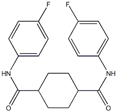 N~1~,N~4~-bis(4-fluorophenyl)-1,4-cyclohexanedicarboxamide 结构式