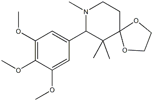 6,6,8-trimethyl-7-(3,4,5-trimethoxyphenyl)-1,4-dioxa-8-azaspiro[4.5]decane 结构式