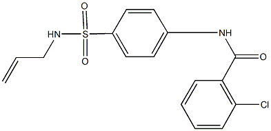 N-{4-[(allylamino)sulfonyl]phenyl}-2-chlorobenzamide 结构式