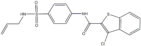 N-{4-[(allylamino)sulfonyl]phenyl}-3-chloro-1-benzothiophene-2-carboxamide 结构式