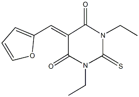 1,3-diethyl-5-(2-furylmethylene)-2-thioxodihydro-4,6(1H,5H)-pyrimidinedione 结构式