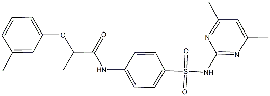 N-(4-{[(4,6-dimethyl-2-pyrimidinyl)amino]sulfonyl}phenyl)-2-(3-methylphenoxy)propanamide 结构式