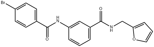 3-[(4-bromobenzoyl)amino]-N-(2-furylmethyl)benzamide 结构式