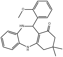 11-(2-methoxyphenyl)-3,3-dimethyl-2,3,4,5,10,11-hexahydro-1H-dibenzo[b,e][1,4]diazepin-1-one 结构式