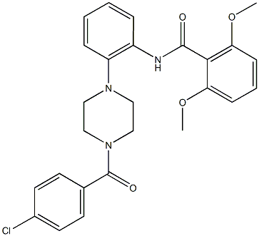 N-{2-[4-(4-chlorobenzoyl)-1-piperazinyl]phenyl}-2,6-dimethoxybenzamide 结构式