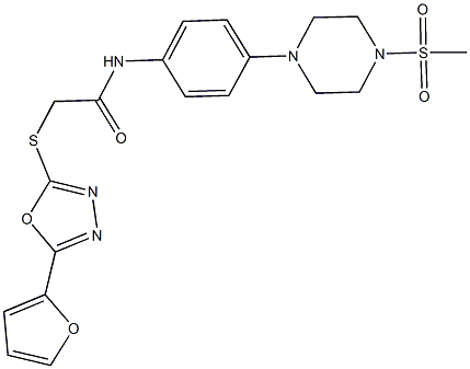 2-{[5-(2-furyl)-1,3,4-oxadiazol-2-yl]sulfanyl}-N-{4-[4-(methylsulfonyl)-1-piperazinyl]phenyl}acetamide 结构式