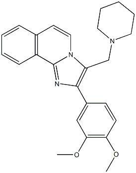 2-(3,4-dimethoxyphenyl)-3-(1-piperidinylmethyl)imidazo[2,1-a]isoquinoline 结构式