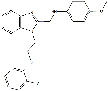 N-({1-[2-(2-chlorophenoxy)ethyl]-1H-benzimidazol-2-yl}methyl)-N-(4-methoxyphenyl)amine 结构式