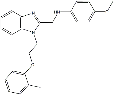 N-(4-methoxyphenyl)-N-({1-[2-(2-methylphenoxy)ethyl]-1H-benzimidazol-2-yl}methyl)amine 结构式