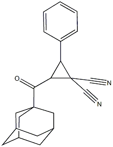 2-(1-adamantylcarbonyl)-3-phenyl-1,1-cyclopropanedicarbonitrile 结构式