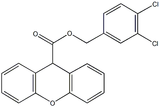 3,4-dichlorobenzyl 9H-xanthene-9-carboxylate 结构式