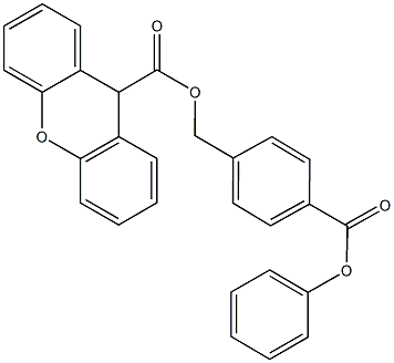 4-(phenoxycarbonyl)benzyl 9H-xanthene-9-carboxylate 结构式