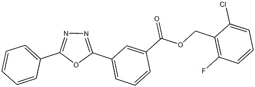 2-chloro-6-fluorobenzyl 3-(5-phenyl-1,3,4-oxadiazol-2-yl)benzoate 结构式