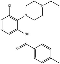 N-[3-chloro-2-(4-ethyl-1-piperazinyl)phenyl]-4-methylbenzamide 结构式