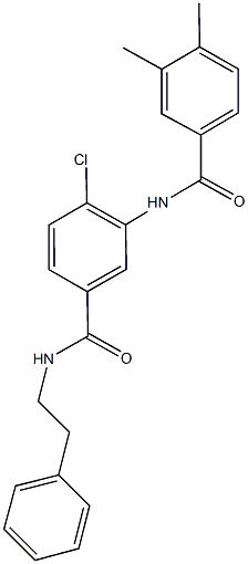 4-chloro-3-[(3,4-dimethylbenzoyl)amino]-N-(2-phenylethyl)benzamide 结构式