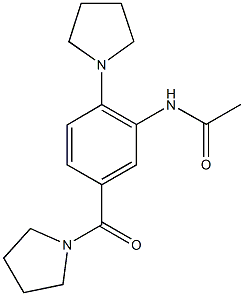 N-[2-(1-pyrrolidinyl)-5-(1-pyrrolidinylcarbonyl)phenyl]acetamide 结构式