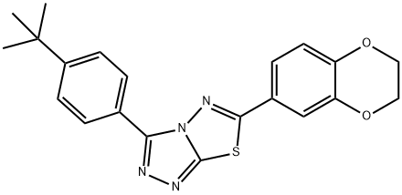 3-(4-tert-butylphenyl)-6-(2,3-dihydro-1,4-benzodioxin-6-yl)[1,2,4]triazolo[3,4-b][1,3,4]thiadiazole 结构式