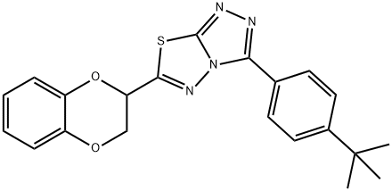 3-(4-tert-butylphenyl)-6-(2,3-dihydro-1,4-benzodioxin-2-yl)[1,2,4]triazolo[3,4-b][1,3,4]thiadiazole 结构式