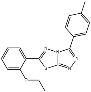 ethyl 2-[3-(4-methylphenyl)[1,2,4]triazolo[3,4-b][1,3,4]thiadiazol-6-yl]phenyl ether 结构式