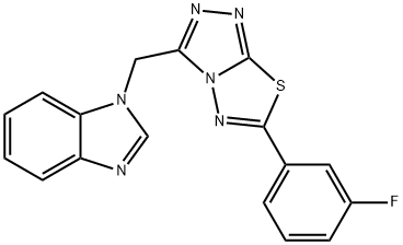 1-{[6-(3-fluorophenyl)[1,2,4]triazolo[3,4-b][1,3,4]thiadiazol-3-yl]methyl}-1H-benzimidazole 结构式