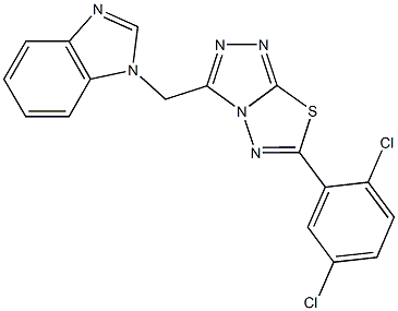 1-{[6-(2,5-dichlorophenyl)[1,2,4]triazolo[3,4-b][1,3,4]thiadiazol-3-yl]methyl}-1H-benzimidazole 结构式