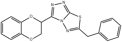 6-benzyl-3-(2,3-dihydro-1,4-benzodioxin-2-yl)[1,2,4]triazolo[3,4-b][1,3,4]thiadiazole 结构式