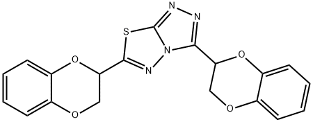 3,6-di(2,3-dihydro-1,4-benzodioxin-2-yl)[1,2,4]triazolo[3,4-b][1,3,4]thiadiazole 结构式