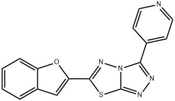 6-(1-benzofuran-2-yl)-3-(4-pyridinyl)[1,2,4]triazolo[3,4-b][1,3,4]thiadiazole 结构式