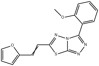 2-{6-[2-(2-furyl)vinyl][1,2,4]triazolo[3,4-b][1,3,4]thiadiazol-3-yl}phenyl methyl ether 结构式