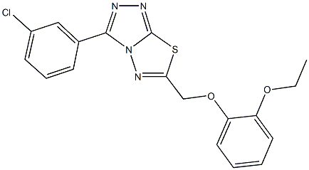 3-(3-chlorophenyl)-6-[(2-ethoxyphenoxy)methyl][1,2,4]triazolo[3,4-b][1,3,4]thiadiazole 结构式