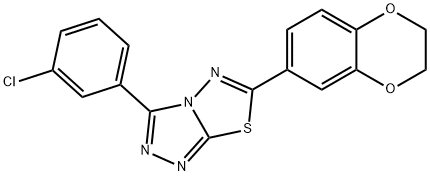 3-(3-chlorophenyl)-6-(2,3-dihydro-1,4-benzodioxin-6-yl)[1,2,4]triazolo[3,4-b][1,3,4]thiadiazole 结构式