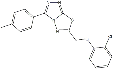 6-[(2-chlorophenoxy)methyl]-3-(4-methylphenyl)[1,2,4]triazolo[3,4-b][1,3,4]thiadiazole 结构式