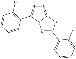 3-(2-bromophenyl)-6-(2-methylphenyl)[1,2,4]triazolo[3,4-b][1,3,4]thiadiazole 结构式