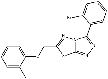 [3-(2-bromophenyl)[1,2,4]triazolo[3,4-b][1,3,4]thiadiazol-6-yl]methyl 2-methylphenyl ether 结构式