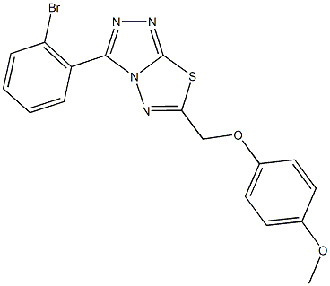 3-(2-bromophenyl)-6-[(4-methoxyphenoxy)methyl][1,2,4]triazolo[3,4-b][1,3,4]thiadiazole 结构式