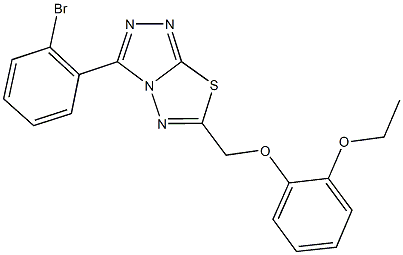 3-(2-bromophenyl)-6-[(2-ethoxyphenoxy)methyl][1,2,4]triazolo[3,4-b][1,3,4]thiadiazole 结构式