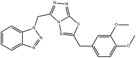 1-{[6-(3,4-dimethoxybenzyl)[1,2,4]triazolo[3,4-b][1,3,4]thiadiazol-3-yl]methyl}-1H-1,2,3-benzotriazole 结构式