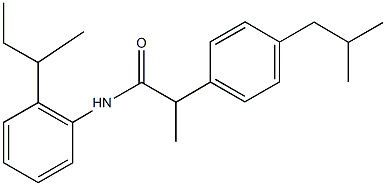 N-(2-sec-butylphenyl)-2-(4-isobutylphenyl)propanamide 结构式