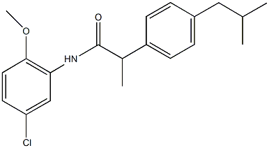 N-(5-chloro-2-methoxyphenyl)-2-(4-isobutylphenyl)propanamide 结构式