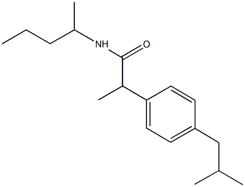 2-(4-isobutylphenyl)-N-(1-methylbutyl)propanamide 结构式