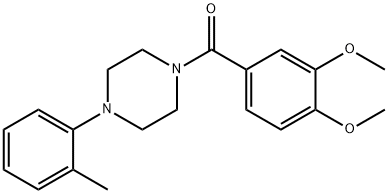 1-(3,4-dimethoxybenzoyl)-4-(2-methylphenyl)piperazine 结构式