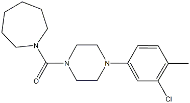 1-{[4-(3-chloro-4-methylphenyl)-1-piperazinyl]carbonyl}azepane 结构式