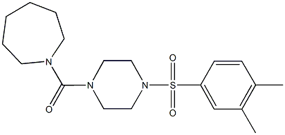 1-({4-[(3,4-dimethylphenyl)sulfonyl]-1-piperazinyl}carbonyl)azepane 结构式