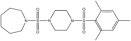 1-{[4-(mesitylsulfonyl)-1-piperazinyl]sulfonyl}azepane 结构式