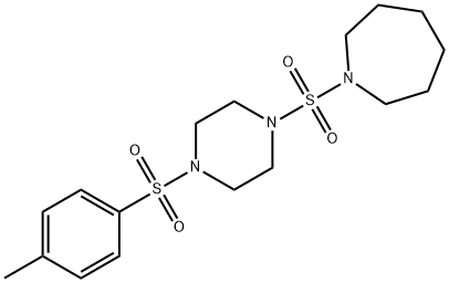 1-({4-[(4-methylphenyl)sulfonyl]-1-piperazinyl}sulfonyl)azepane 结构式