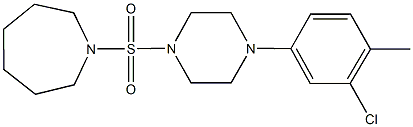 1-{[4-(3-chloro-4-methylphenyl)-1-piperazinyl]sulfonyl}azepane 结构式
