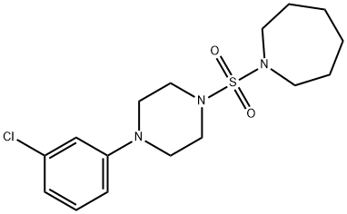 1-{[4-(3-chlorophenyl)-1-piperazinyl]sulfonyl}azepane 结构式