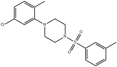 1-(5-chloro-2-methylphenyl)-4-[(3-methylphenyl)sulfonyl]piperazine 结构式